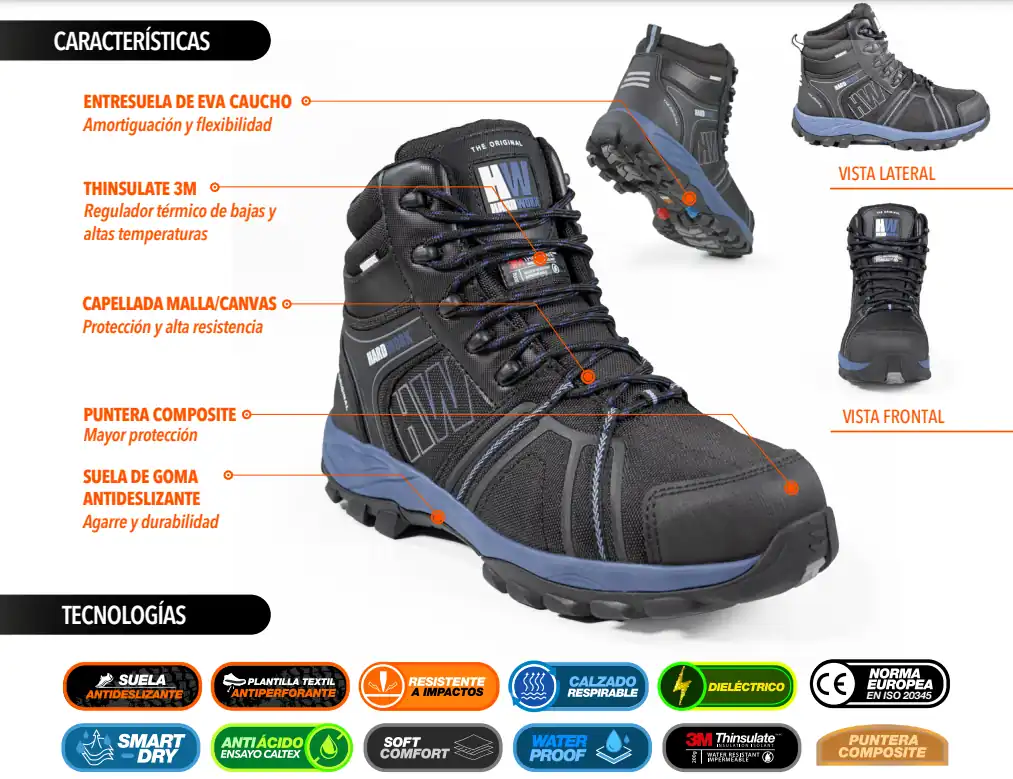calzado de seguridad hw bering high navy