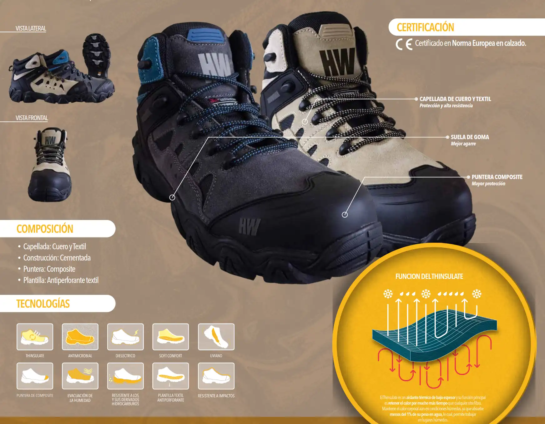 calzado de seguridad hw explorer beige