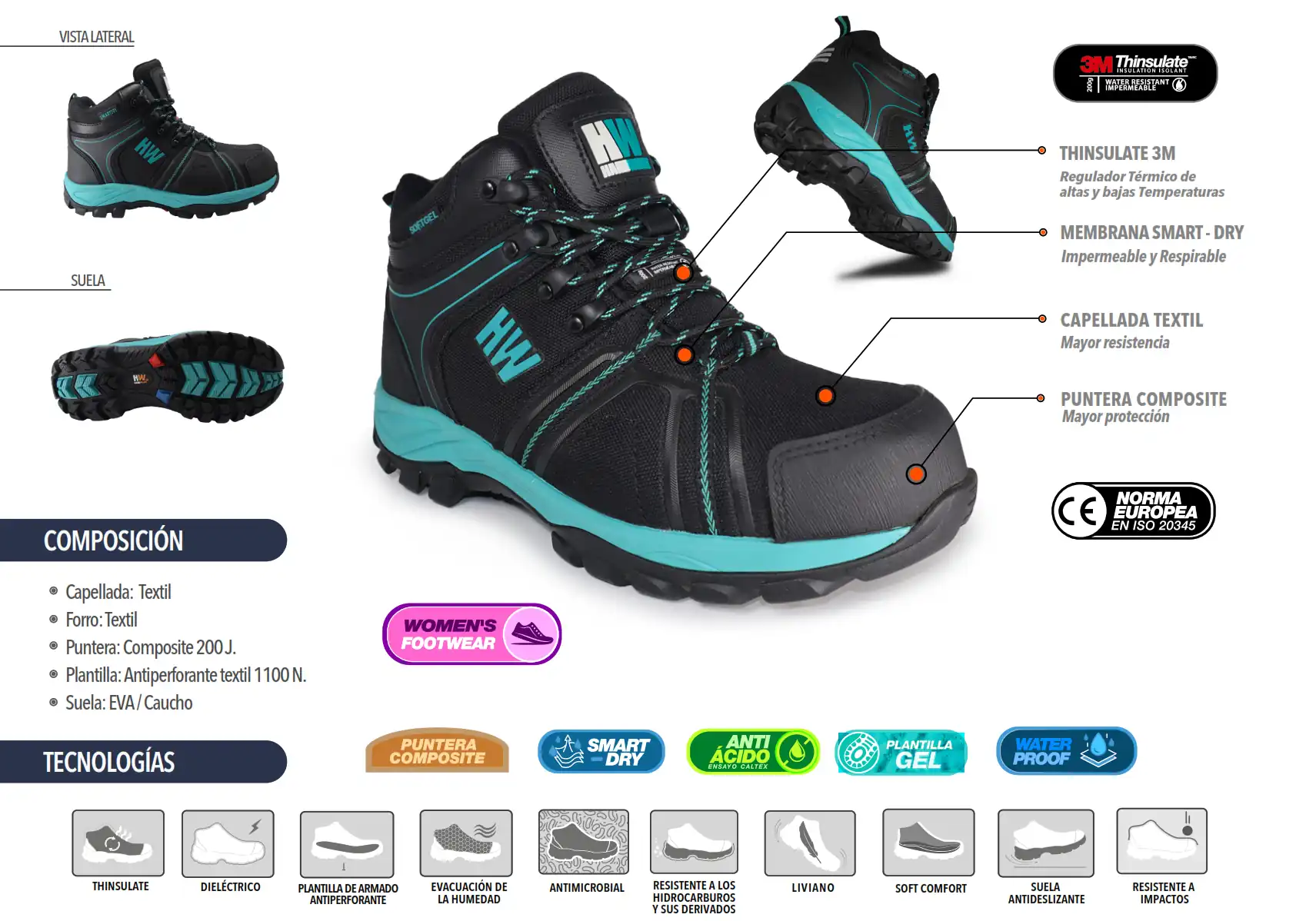 calzado seguridad hw bering low aqua