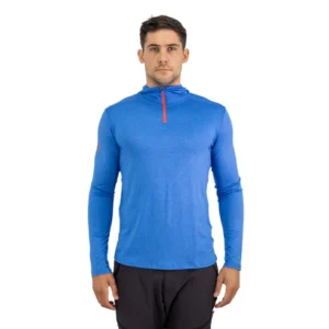 polera dry fit hw spx c/ gorro manga larga hombre electric blue