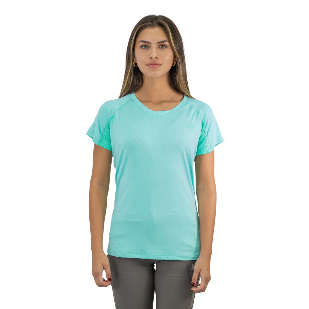 polera dry fit hw spx manga corta mujer aqua