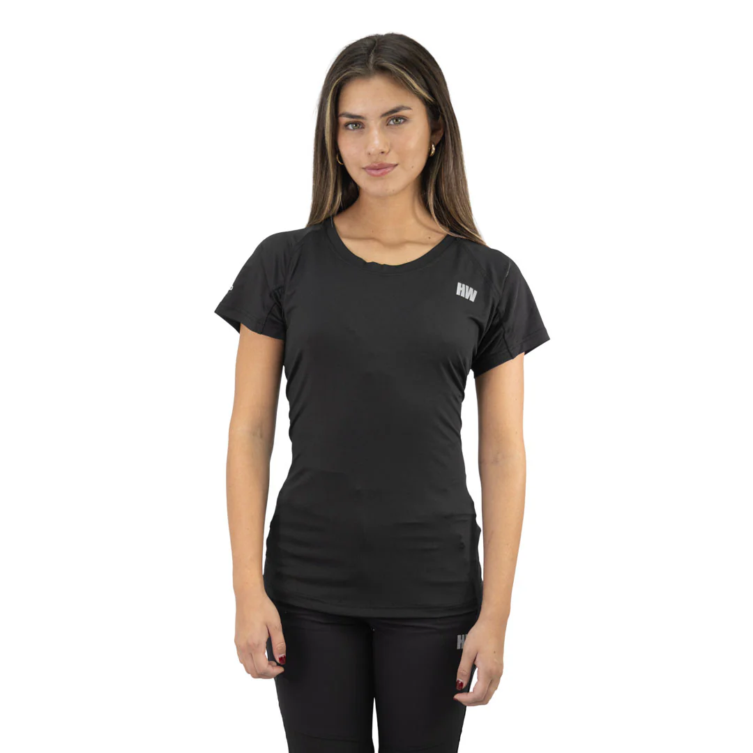 polera dry fit hw spx manga corta mujer black