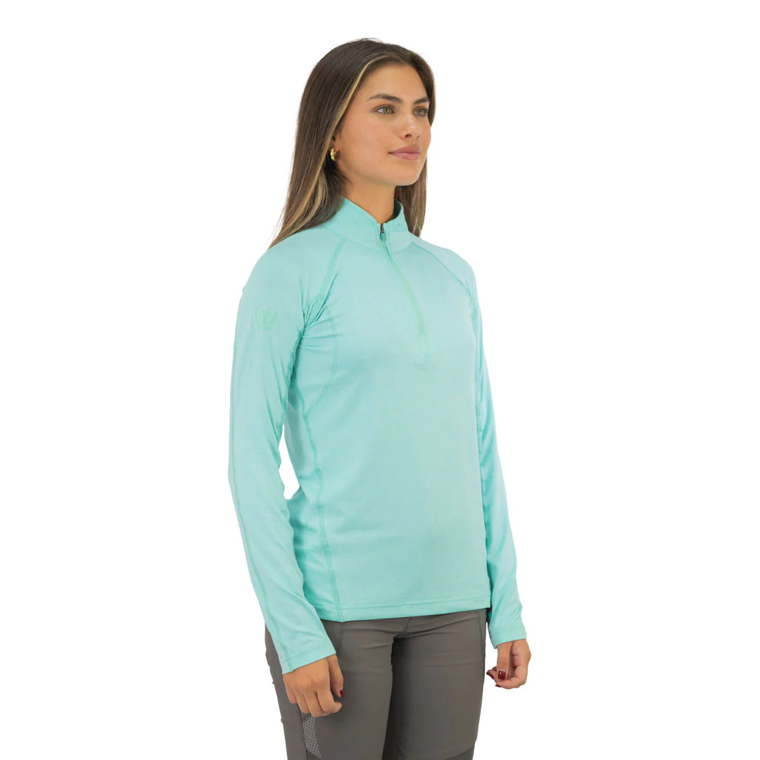 polera dry fit hw spx manga larga mujer aqua