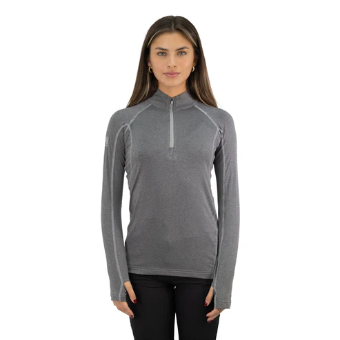 polera dry fit hw spx manga larga mujer carbon grey