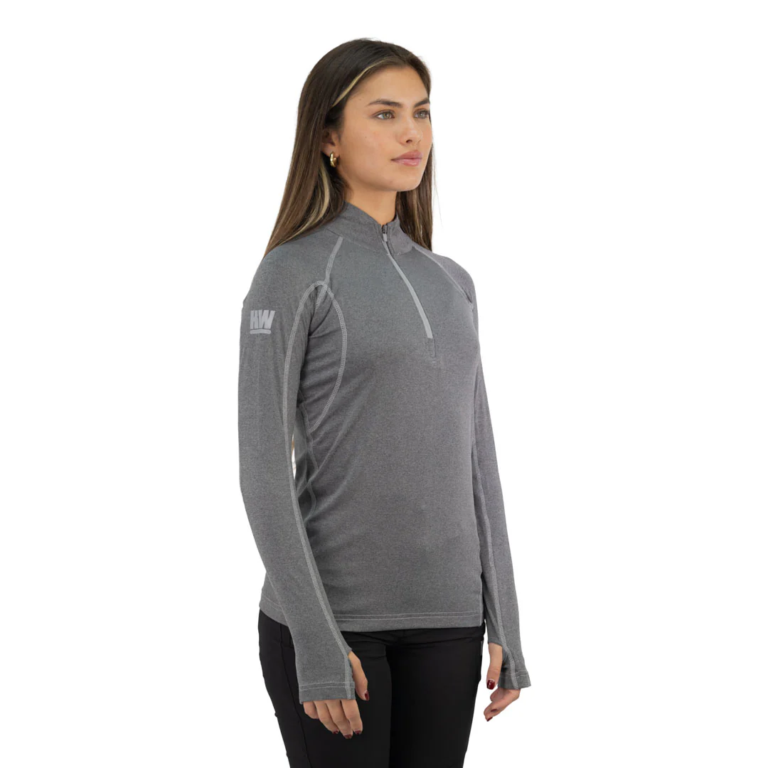 polera dry fit hw spx manga larga mujer carbon grey