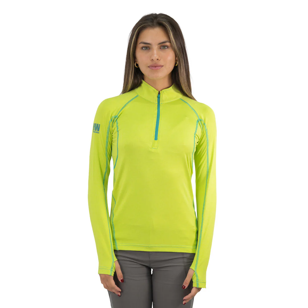 polera dry fit hw spx manga larga mujer lime