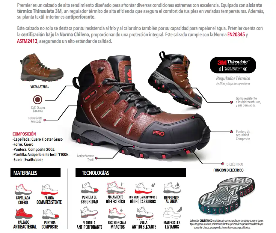 CALZADO DE SEGURIDAD QUEBEC PRO PREMIER TERRACOTA - Imagen 4