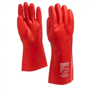 GUANTE PVC ROJO 14” (35 cm) – Pack 10 und.