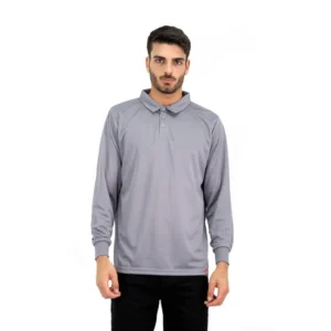 Polera Cooldry Quebec Manga Larga Gris