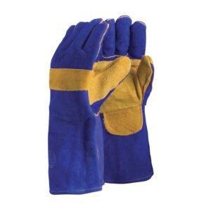 GUANTE SOLDADOR AZUL CON KEVLAR 15 – Pack 10 und.